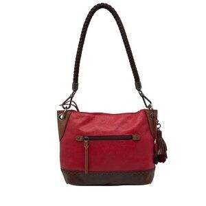 The Sak Red & Brown Leather Alameda Shoulder Bag